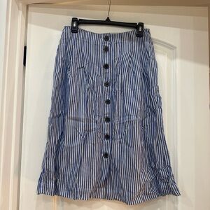 Talbots Petite Striped Button Down Skirt